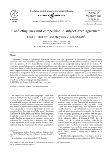 Conflicting cues and competition in subject–verb agreement
