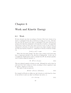 Chapter 6 Work and Kinetic Energy
