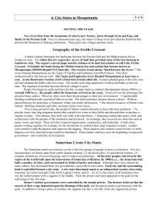 4- City-States in Mesopotamia Geography of the Fertile Crescent