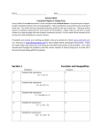 Section 1 Function and Inequalities