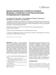 Genetic identification of AChE as a positive modulator of addiction to