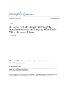 The Age of the Oaths: Loyalty Oaths and the Implications they had