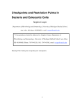 Checkpoints and Restriction Points in Bacteria and Eukaryotic Cells