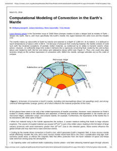 Computational Modeling of Convection in the Earth`s Mantle