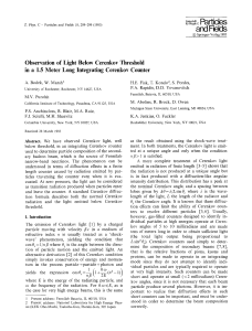 Observation of light below Cerenkov threshold in a 1.5 meter long