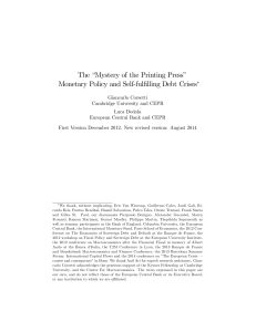 The “Mystery of the Printing Press” Monetary Policy and Self