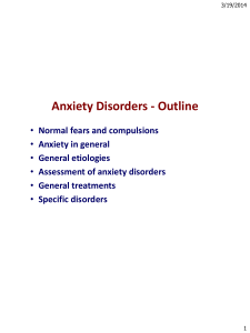 Anxiety Disorders 2017 Class Handouts