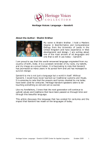 Sanskrit - Center for Applied Linguistics