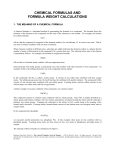 Chemical Formulas and Formula Weight Calculations