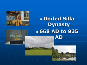 Unifed Silla Dynasty 668 AD to 935 AD