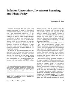 Inflation Uncertainty, Investment Spending, and Fiscal Policy