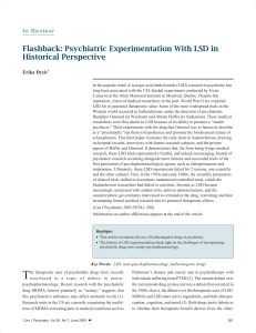Flashback: Psychiatric Experimentation With LSD in Historical