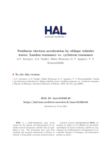 Nonlinear electron acceleration by oblique whistler waves - HAL-Insu