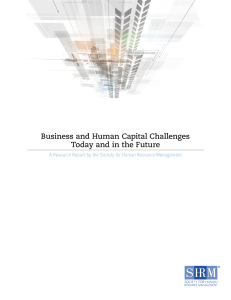 Business and Human Capital Challenges Today and in the