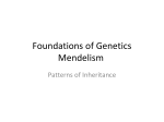 Foundations of Genetics Mendelism
