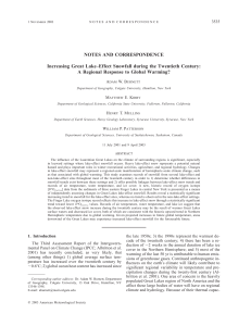 NOTES AND CORRESPONDENCE Increasing Great Lake–Effect