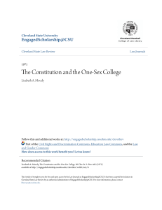 The Constitution and the One-Sex College