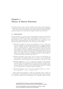 Chapter 1 Theory of Matrix Functions