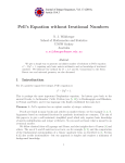Pell`s Equation without Irrational Numbers