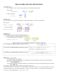 Introduction, Math study habits, Review of Prealgebra