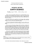 PHYSICAL SETTING EARTH SCIENCE