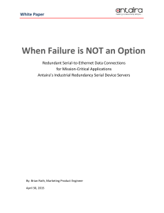 When Failure is NOT an Option