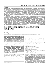The computing legacy of Alan M. Turing