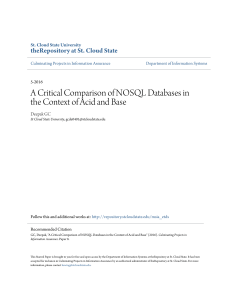 A Critical Comparison of NOSQL Databases in the Context of Acid