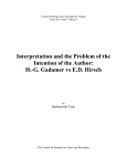 Interpretation and the Problem of the Intention of the Author: H.