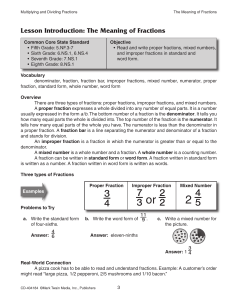 Lesson Introduction: The Meaning of Fractions - Carson