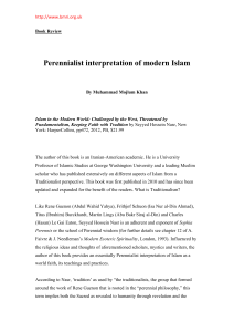 Perennialism and Islam - Bengal Muslim Research Institute