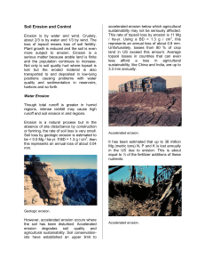 Soil Erosion and Control