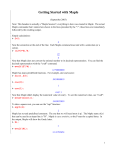 Getting Started with Maple