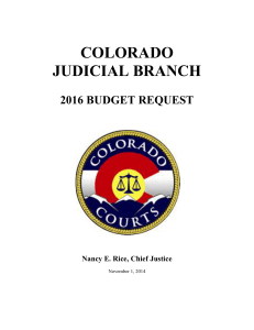 FY16 Judicial Branch Budget Request