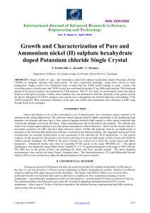 Growth and Characterization of Pure and Ammonium nickel (II