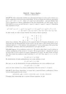Math 60 – Linear Algebra Solutions to Homework 5 3.2 #7 We wish