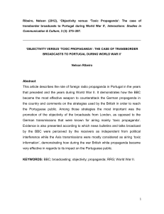 Abstract This article describes the role of foreign radio propaganda