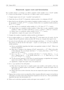 Homework: square roots and factorization