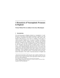 A Reanalysis of Nonemphatic Pronouns in Dagbani