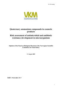 Quaternary ammonium compounds in cosmetic products Risk