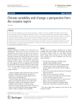 Climate variability and change: a perspective from the oceania region