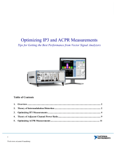 Optimizing IP3 and ACPR Measurements