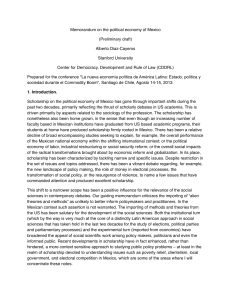 Memorandum on the political economy of Mexico (Preliminary draft