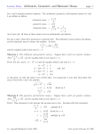 Lecture Notes Arithmetic, Geometric, and Harmonic Means