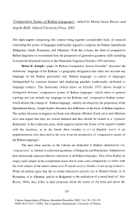 Review of "Comparative Syntax of Balkan Languages"