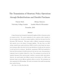 The Transmission of Monetary Policy Operations through