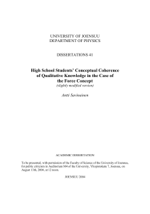 High School Students` Conceptual Coherence of Qualitative