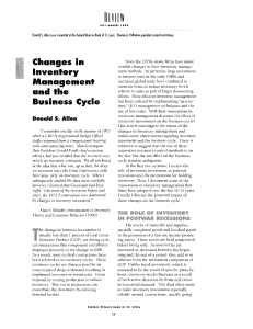 Changes in Inventory Managment and the Business Cycle