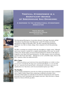 Tropical Hydropower is a Significant Source of Greenhouse Gas