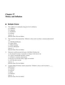 Chapter 27 Money and Inflation